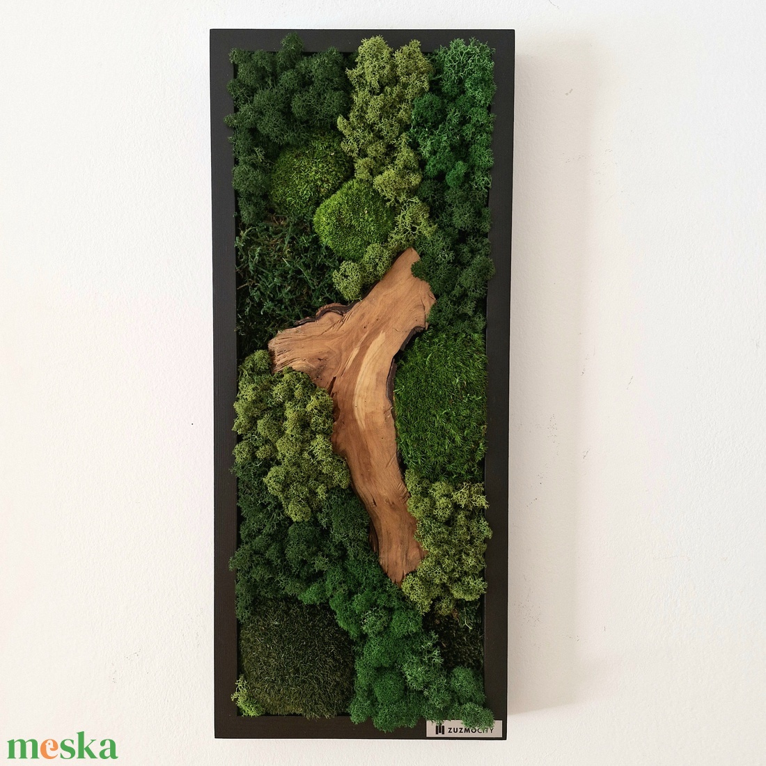 Mohakép olajfa szelettel 25 x 60 cm  - otthon & életmód - dekoráció - fali és függő dekoráció - zuzmókép, mohakép - Meska.hu