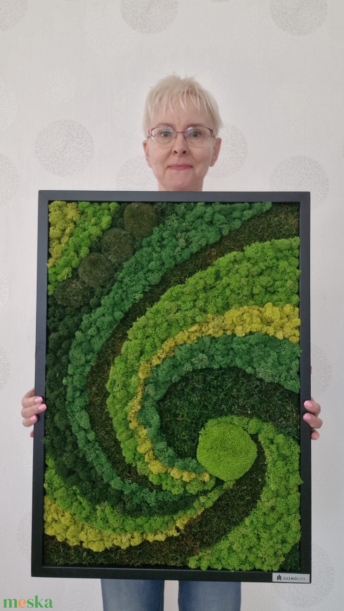 Mohafestmény 'SPIRÁL' 50x70 cm (mohakép/zuzmókép) - otthon & életmód - dekoráció - fali és függő dekoráció - zuzmókép, mohakép - Meska.hu