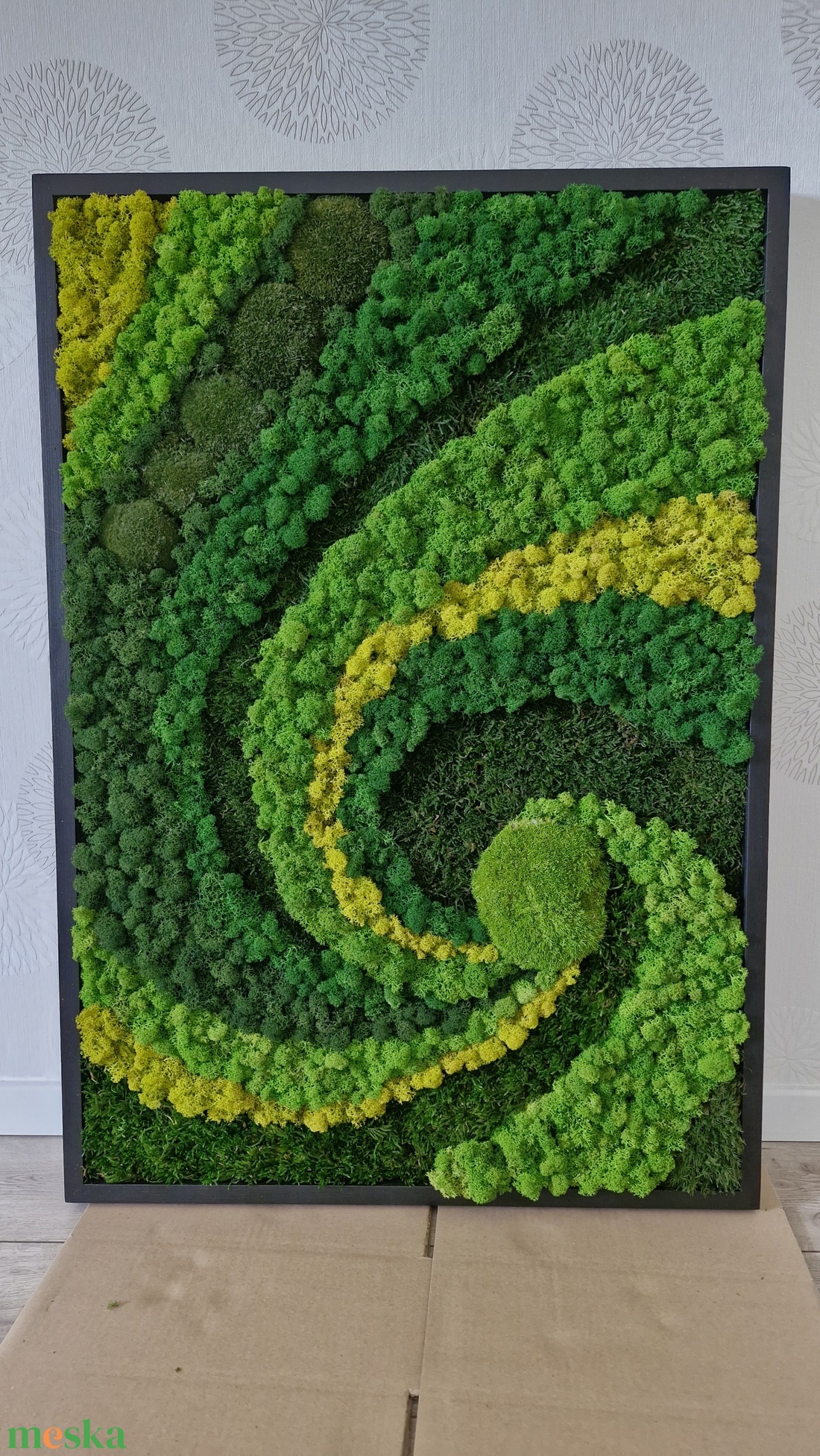 Mohafestmény 'SPIRÁL' 50x70 cm (mohakép/zuzmókép) - otthon & életmód - dekoráció - fali és függő dekoráció - zuzmókép, mohakép - Meska.hu