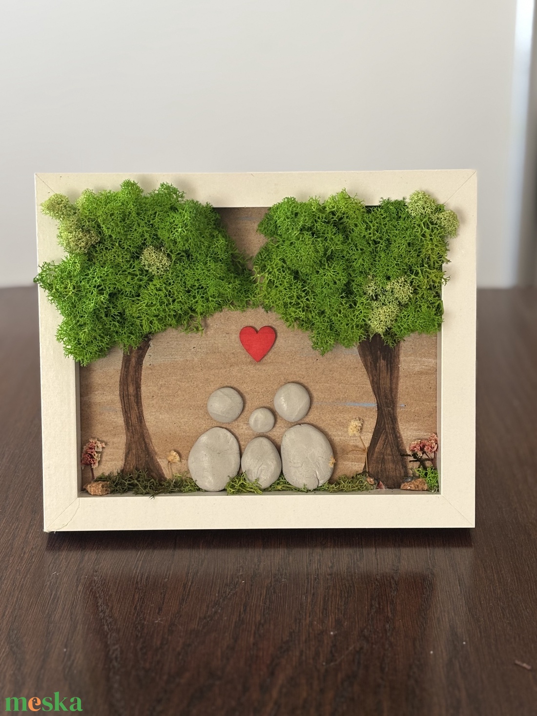 Zuzmó kavicskép - otthon & életmód - dekoráció - asztal és polc dekoráció - zuzmódekoráció, mohadekoráció - Meska.hu