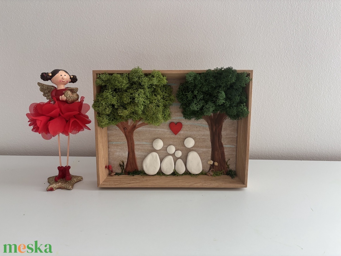 Zuzmó kavicskép - otthon & életmód - dekoráció - asztal és polc dekoráció - zuzmódekoráció, mohadekoráció - Meska.hu