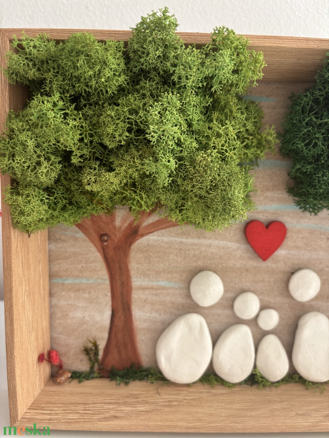 Zuzmó kavicskép - otthon & életmód - dekoráció - asztal és polc dekoráció - zuzmódekoráció, mohadekoráció - Meska.hu