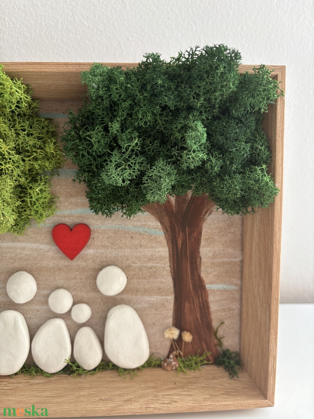 Zuzmó kavicskép - otthon & életmód - dekoráció - asztal és polc dekoráció - zuzmódekoráció, mohadekoráció - Meska.hu