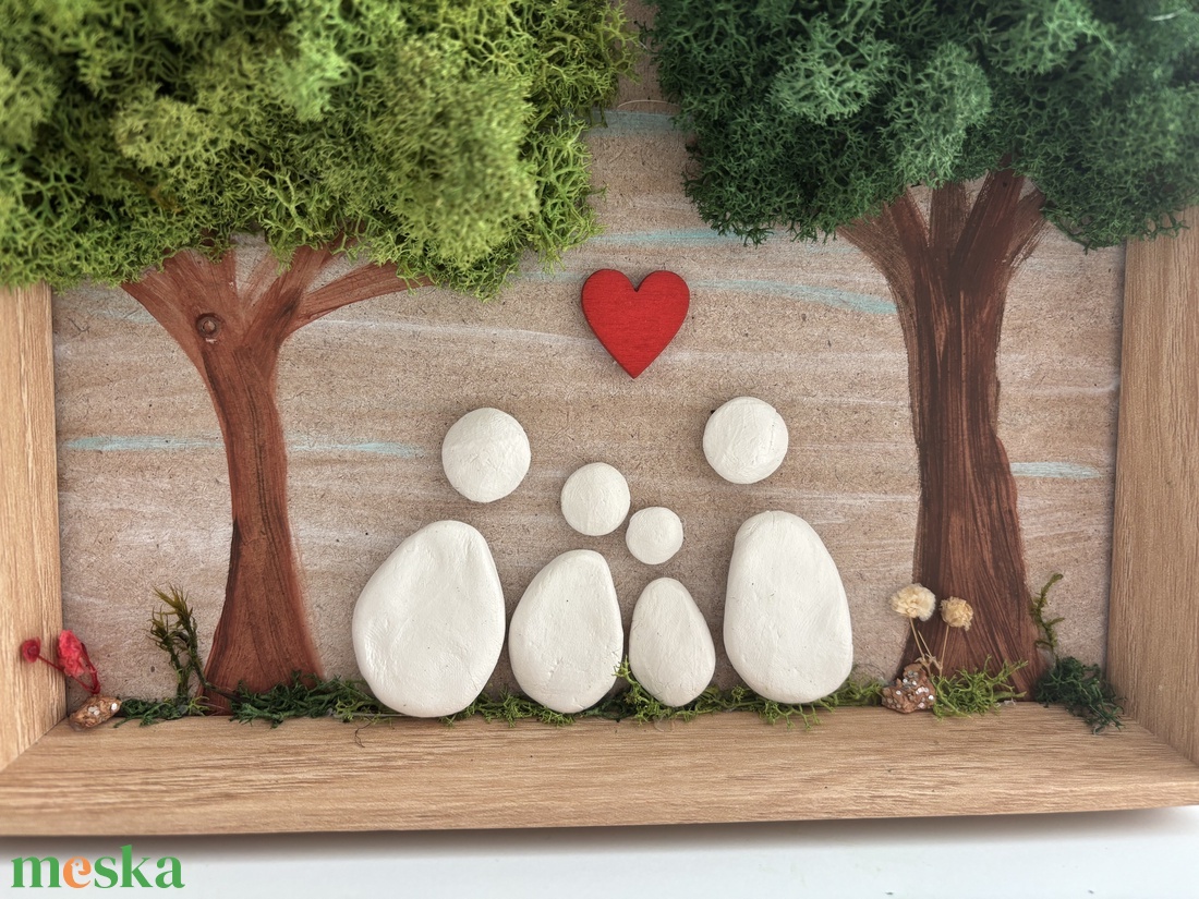 Zuzmó kavicskép - otthon & életmód - dekoráció - asztal és polc dekoráció - zuzmódekoráció, mohadekoráció - Meska.hu