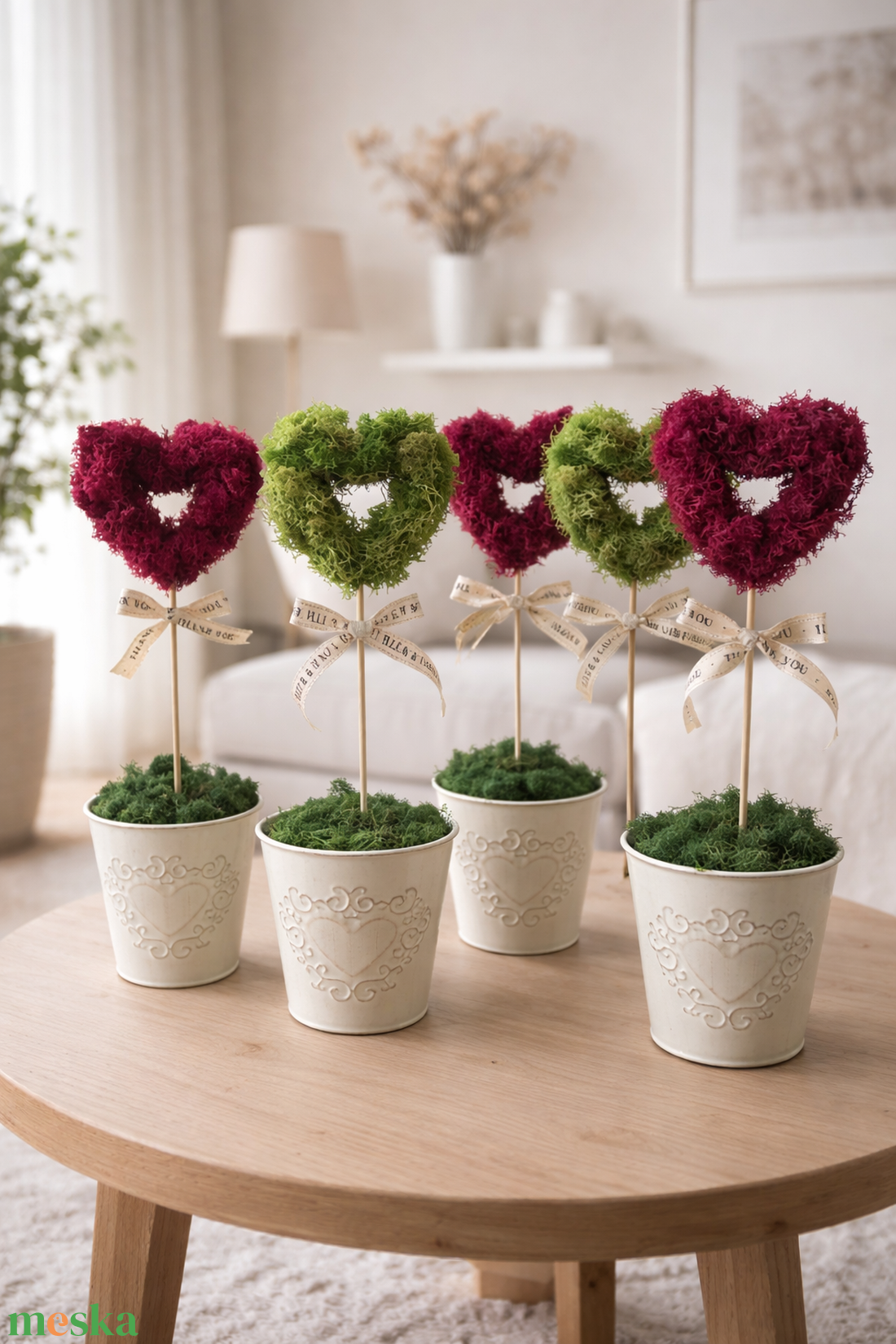 Kézzel készített zuzmó dekor- Szív zuzmófa  - otthon & életmód - dekoráció - asztal és polc dekoráció - zuzmódekoráció, mohadekoráció - Meska.hu