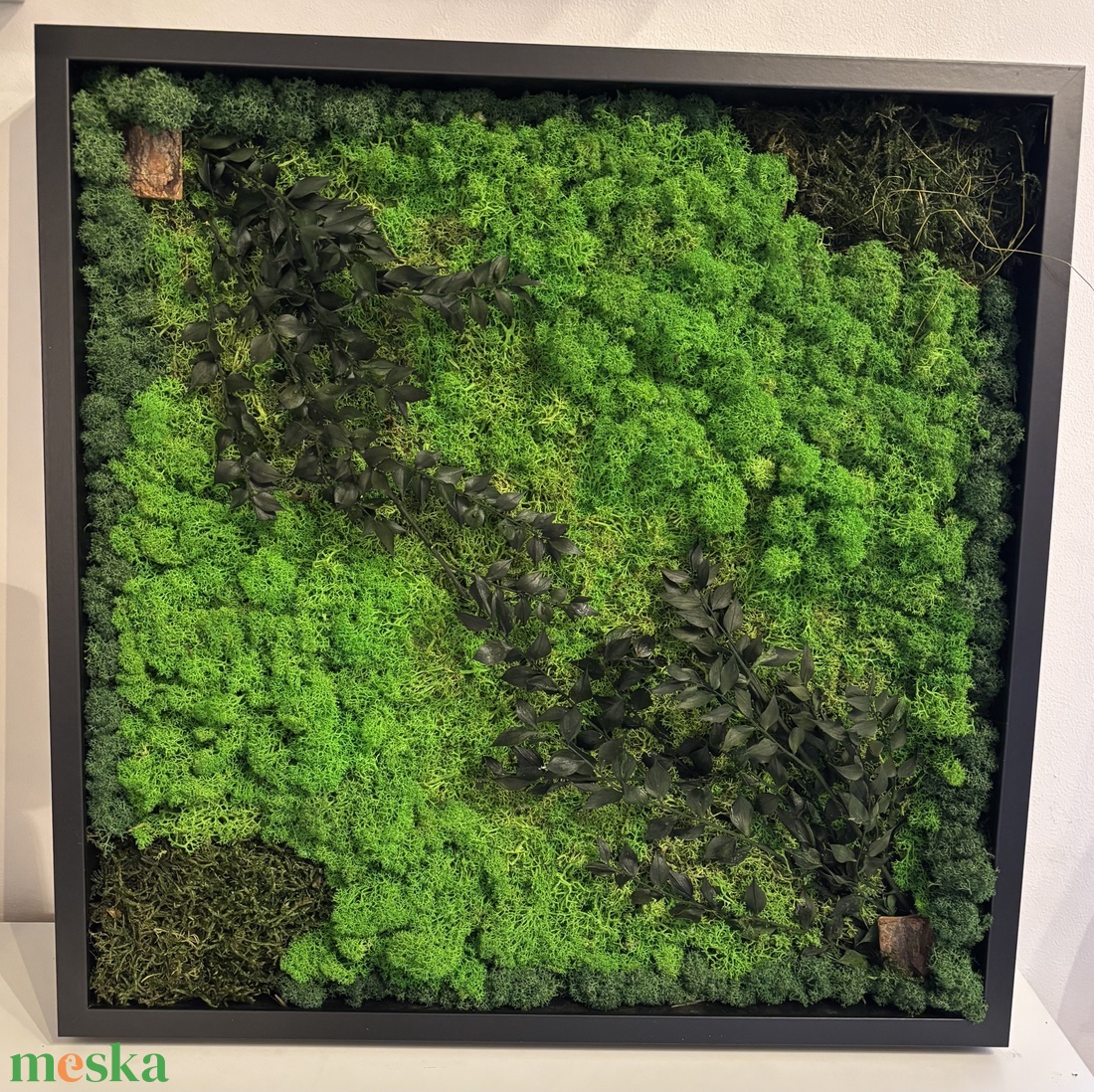 Kézzel készült egyedi zuzmópanel-50x50 cm - otthon & életmód - dekoráció - fali és függő dekoráció - zuzmókép, mohakép - Meska.hu