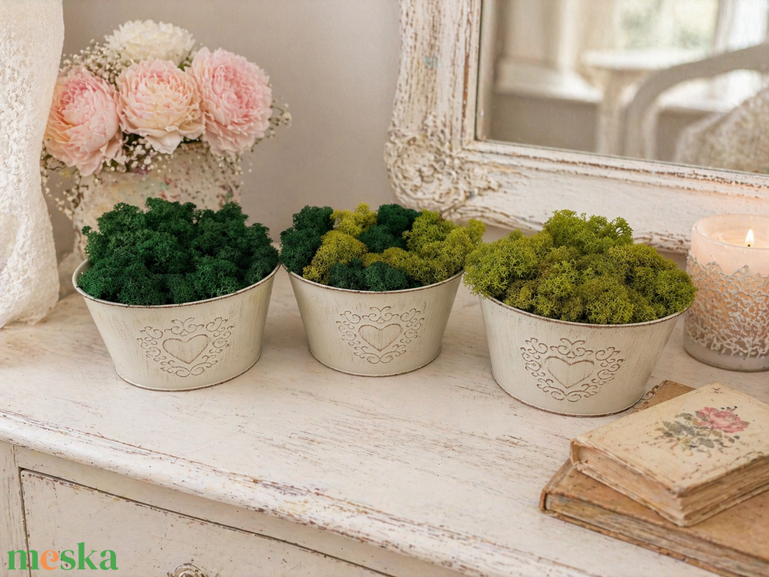 Anyák napi kaspós dekor moha - otthon & életmód - dekoráció - asztal és polc dekoráció - zuzmódekoráció, mohadekoráció - Meska.hu