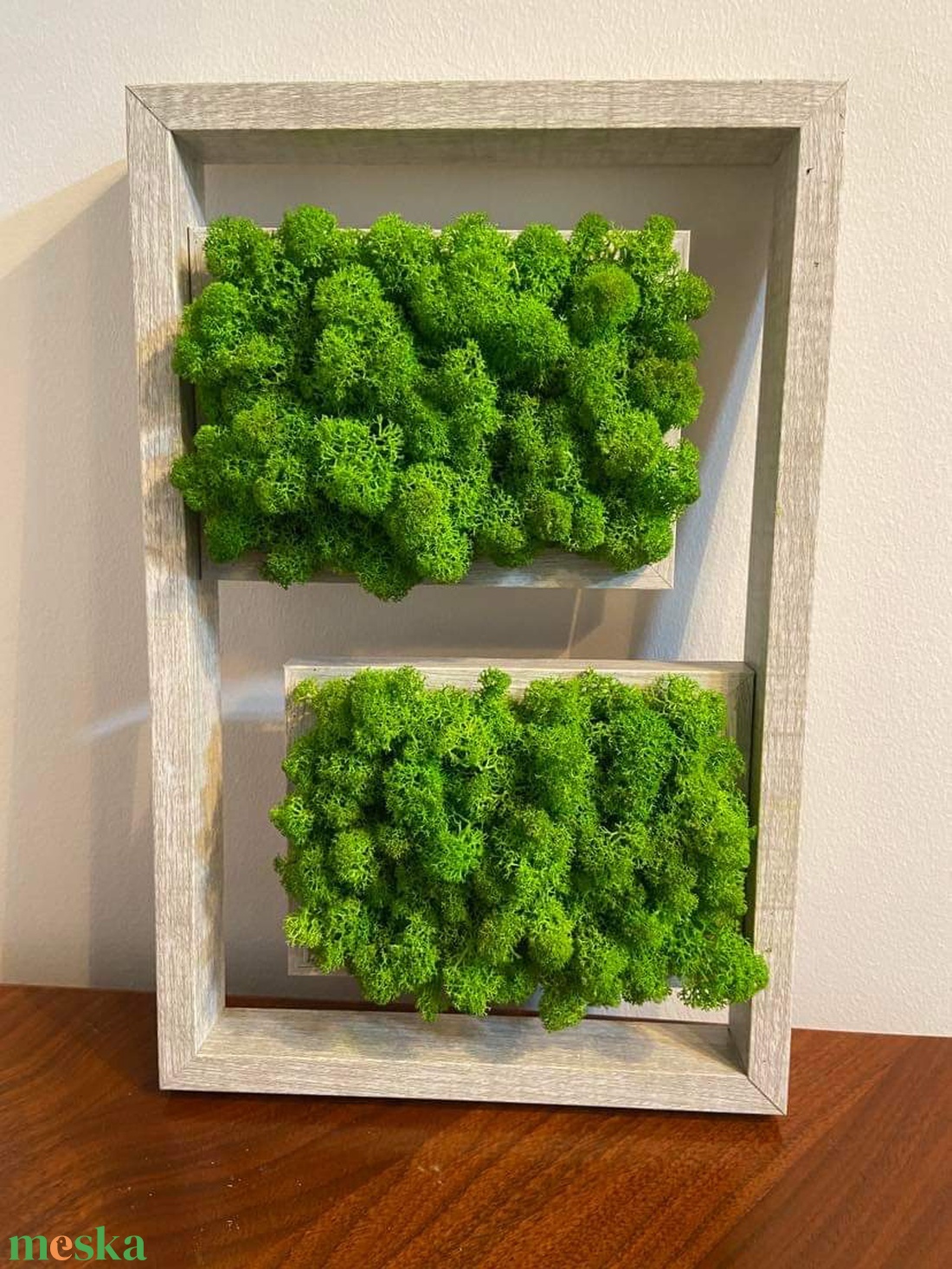 Zöld zuzmó falikép dupla képkeretben - otthon & életmód - dekoráció - asztal és polc dekoráció - dekorációs tál, tartó - Meska.hu