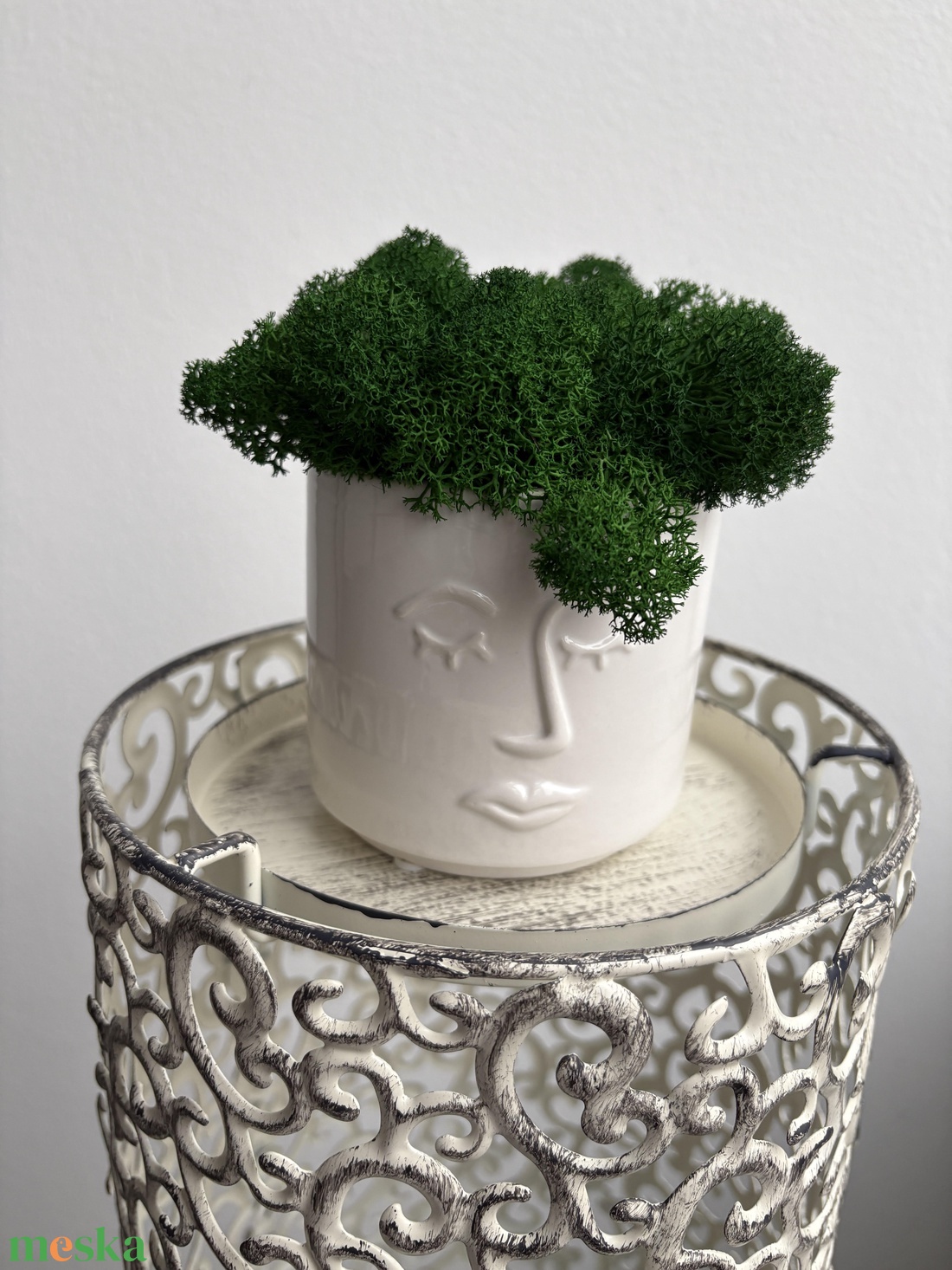 Izlandi zuzmó -fej - kaspóban  - otthon & életmód - dekoráció - asztal és polc dekoráció - zuzmódekoráció, mohadekoráció - Meska.hu