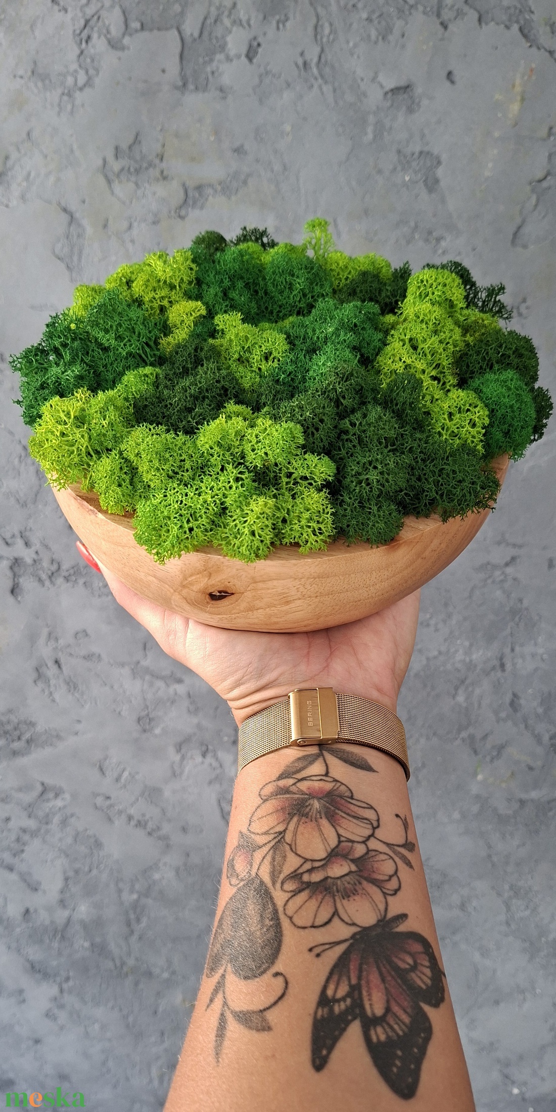 Kaucsukfatál Izlandi zuzmóval  - otthon & életmód - dekoráció - asztal és polc dekoráció - zuzmódekoráció, mohadekoráció - Meska.hu