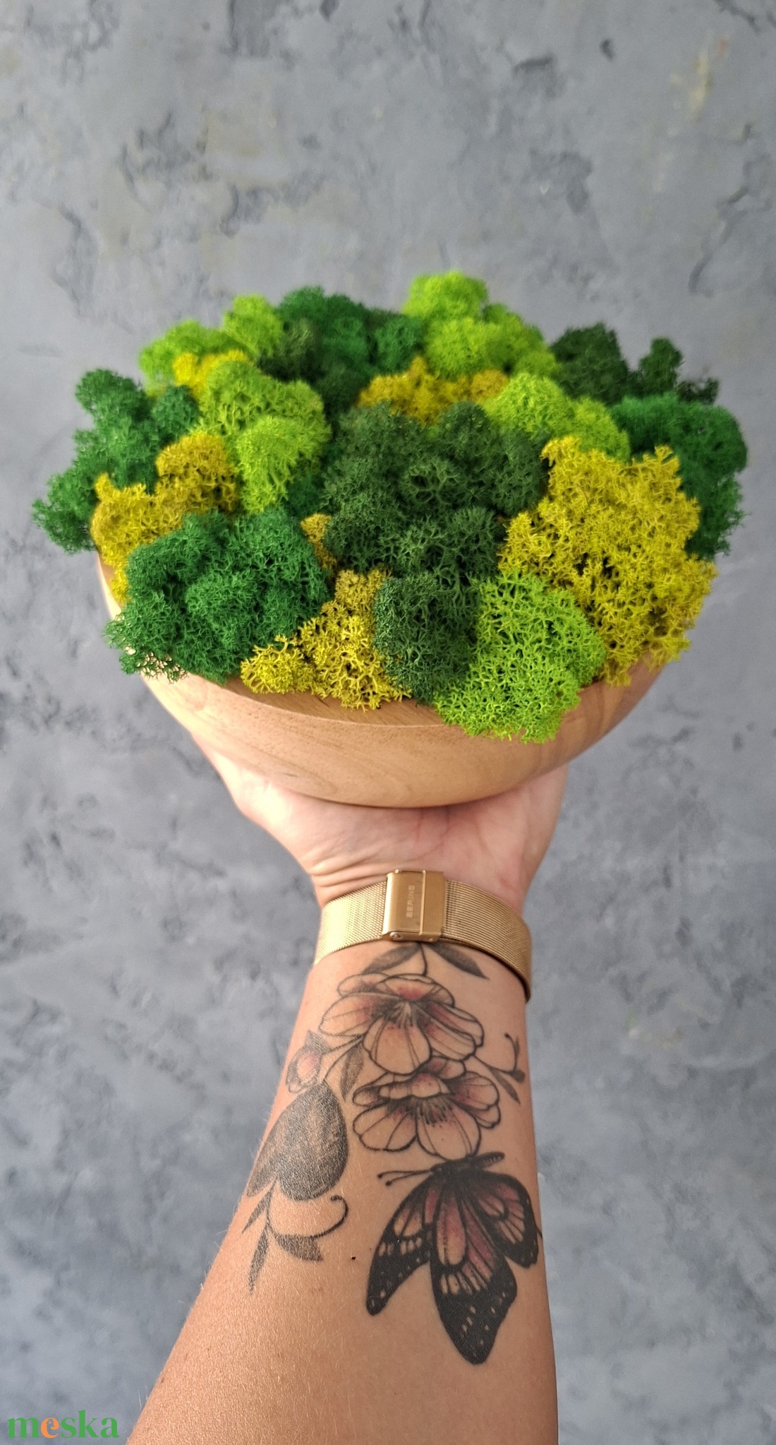 Kaucsukfatál Izlandi zuzmóval  - otthon & életmód - dekoráció - asztal és polc dekoráció - zuzmódekoráció, mohadekoráció - Meska.hu