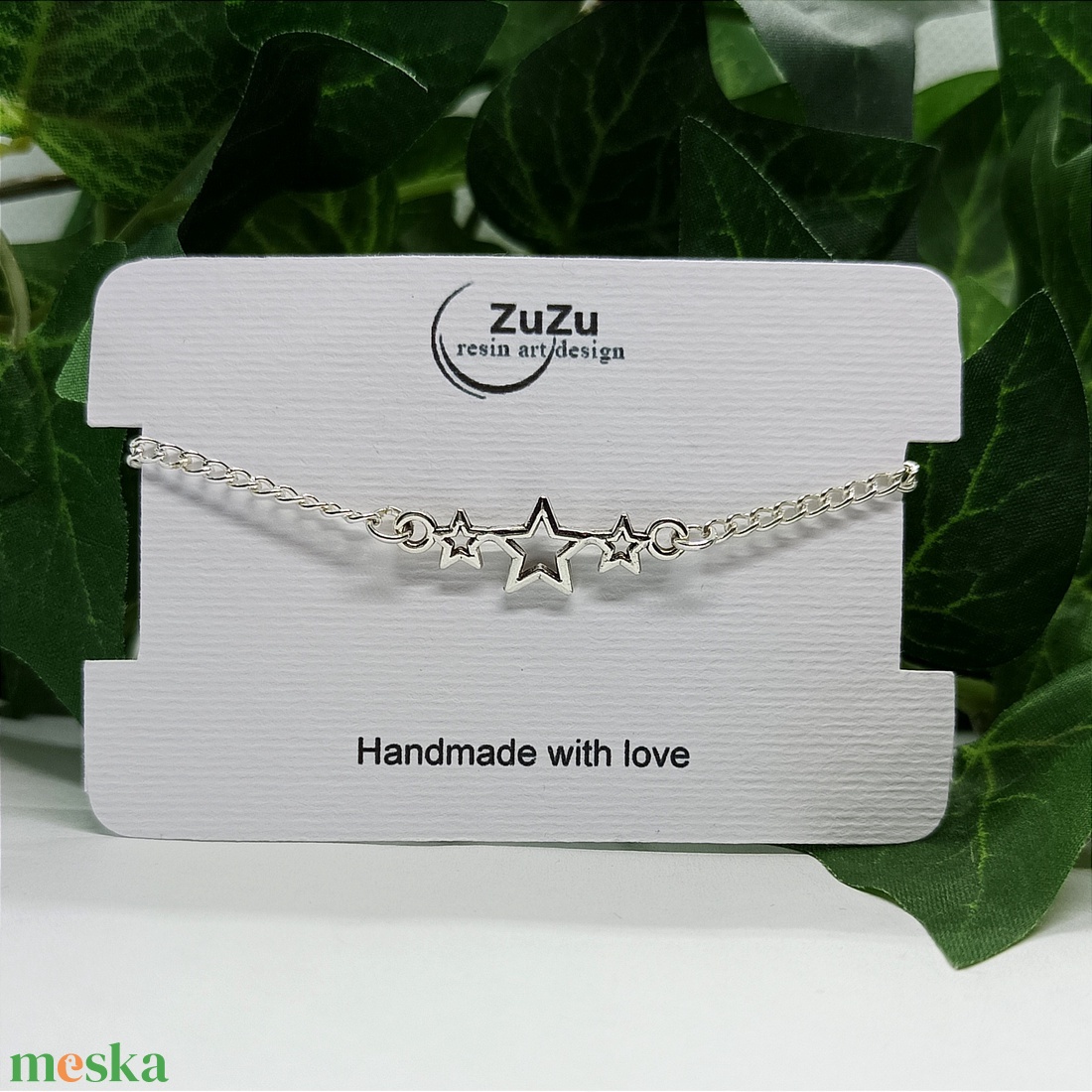 Csillag medálos bokalánc - ékszer - lábdísz és testékszer - bokalánc - Meska.hu