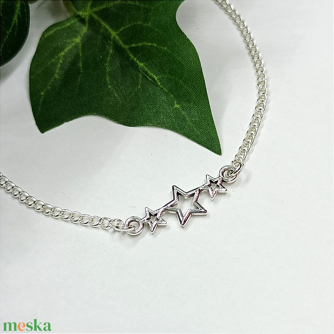 Csillag medálos bokalánc - ékszer - lábdísz és testékszer - bokalánc - Meska.hu