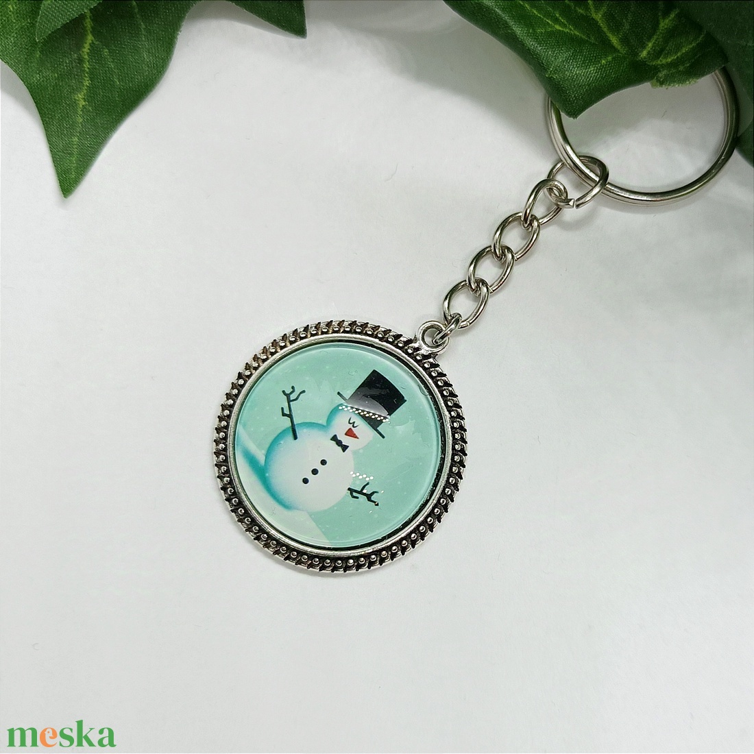 Hóember medálos kulcstartó - táska & tok - kulcstartó & táskadísz - kulcstartó - Meska.hu