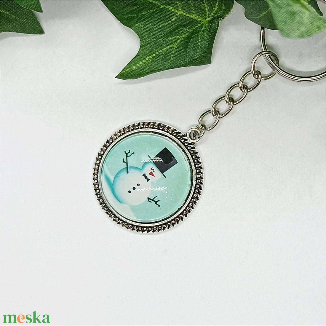 Hóember medálos kulcstartó - táska & tok - kulcstartó & táskadísz - kulcstartó - Meska.hu