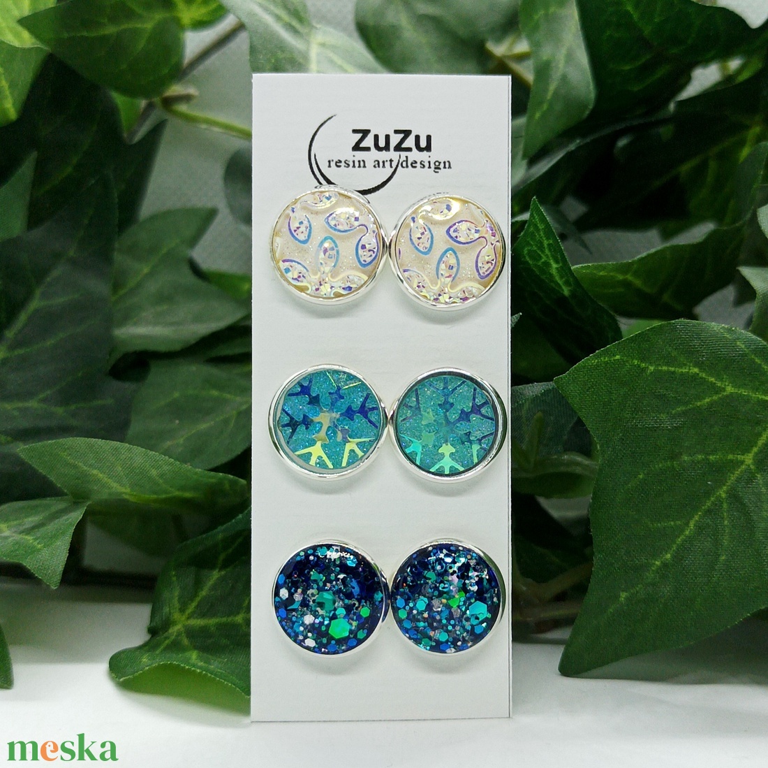 Téli színkavalkád pötty fülbevalók - ékszer - fülbevaló - pötty fülbevaló - Meska.hu