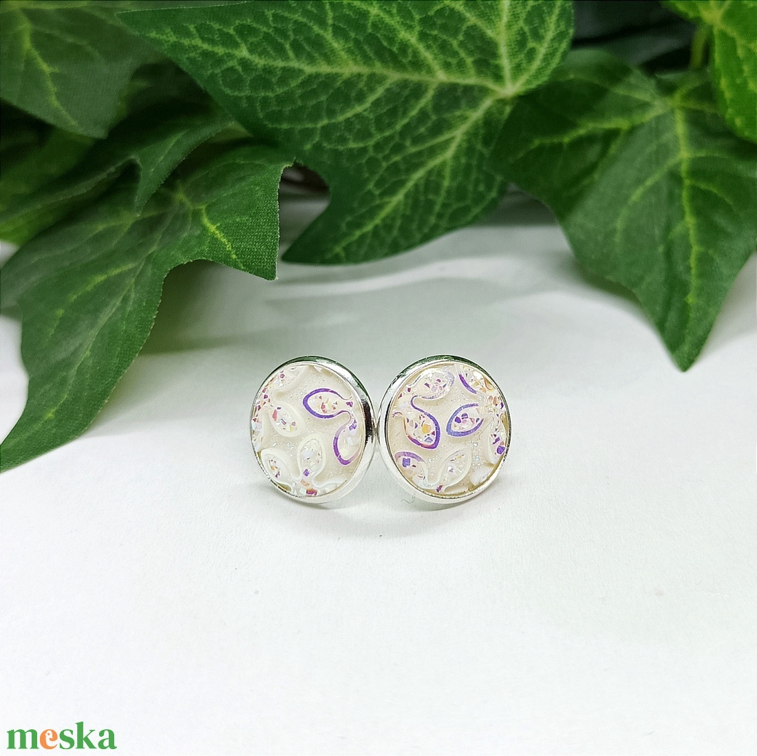 Téli színkavalkád pötty fülbevalók - ékszer - fülbevaló - pötty fülbevaló - Meska.hu