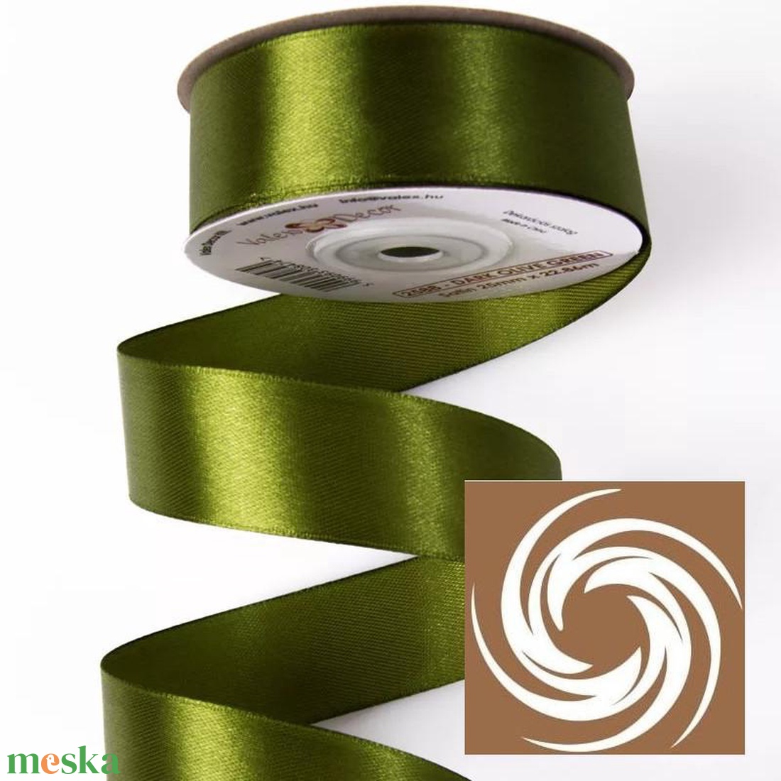 Szatén szalag 25mmx22,86m - olívazöld - kellékek & szerszámok - rövidáru - szalag, pánt - szatén szalag - Meska.hu Szatén szalag 25mmx22,86m - olívazöld - kellékek & szerszámok - rövidáru - szalag, pánt - szatén szalag - Meska.hu