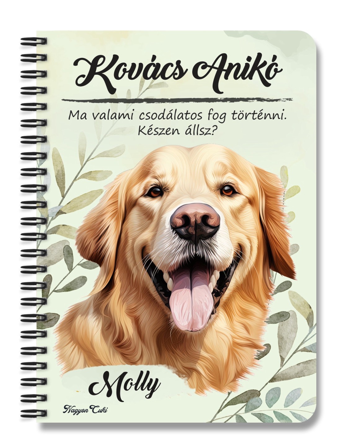 Személyre szabható - Golden Retriever portré mintás A6-os füzet - otthon & életmód - papír, írószer - jegyzetfüzet & napló - Meska.hu