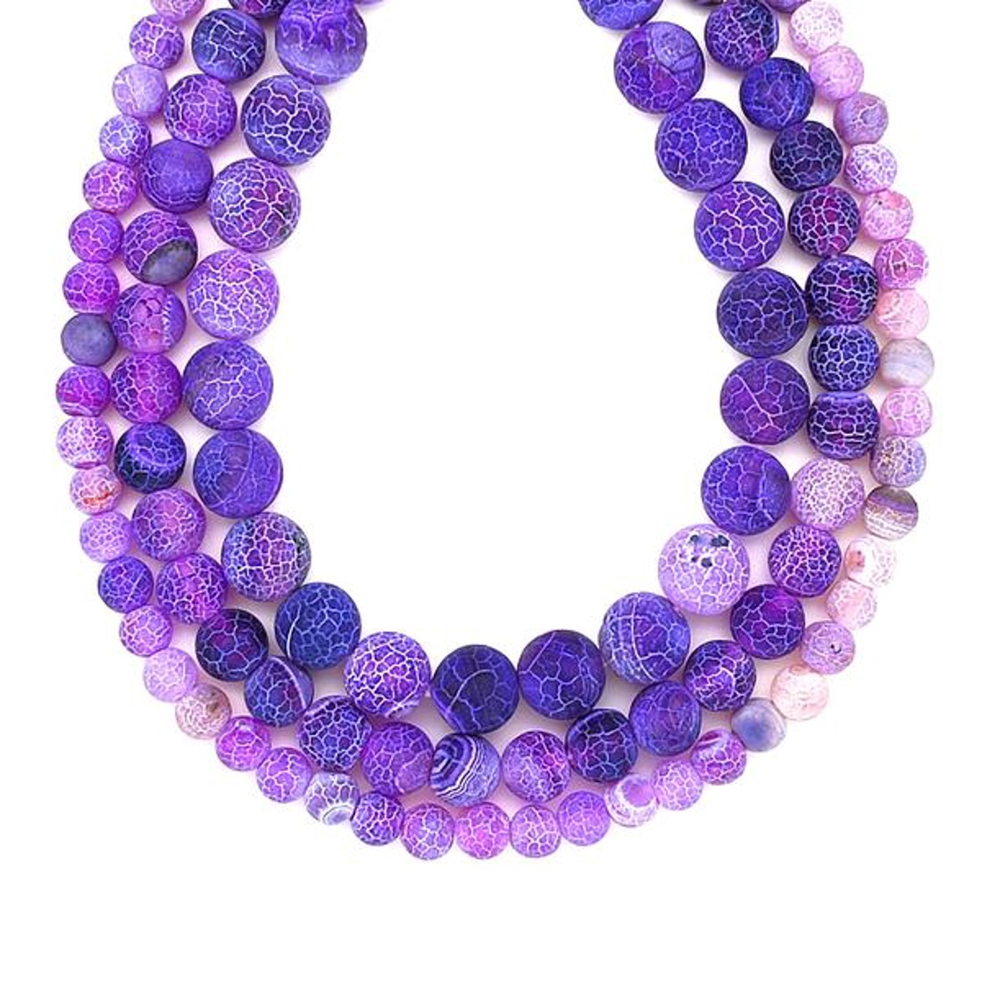 Achát hőkezelt szinezett matt lila golyó 10mm  ékszerkészítő alapanyag (füzér) - kellékek & szerszámok - ásvány alapanyag - ásványfüzér - Meska.hu