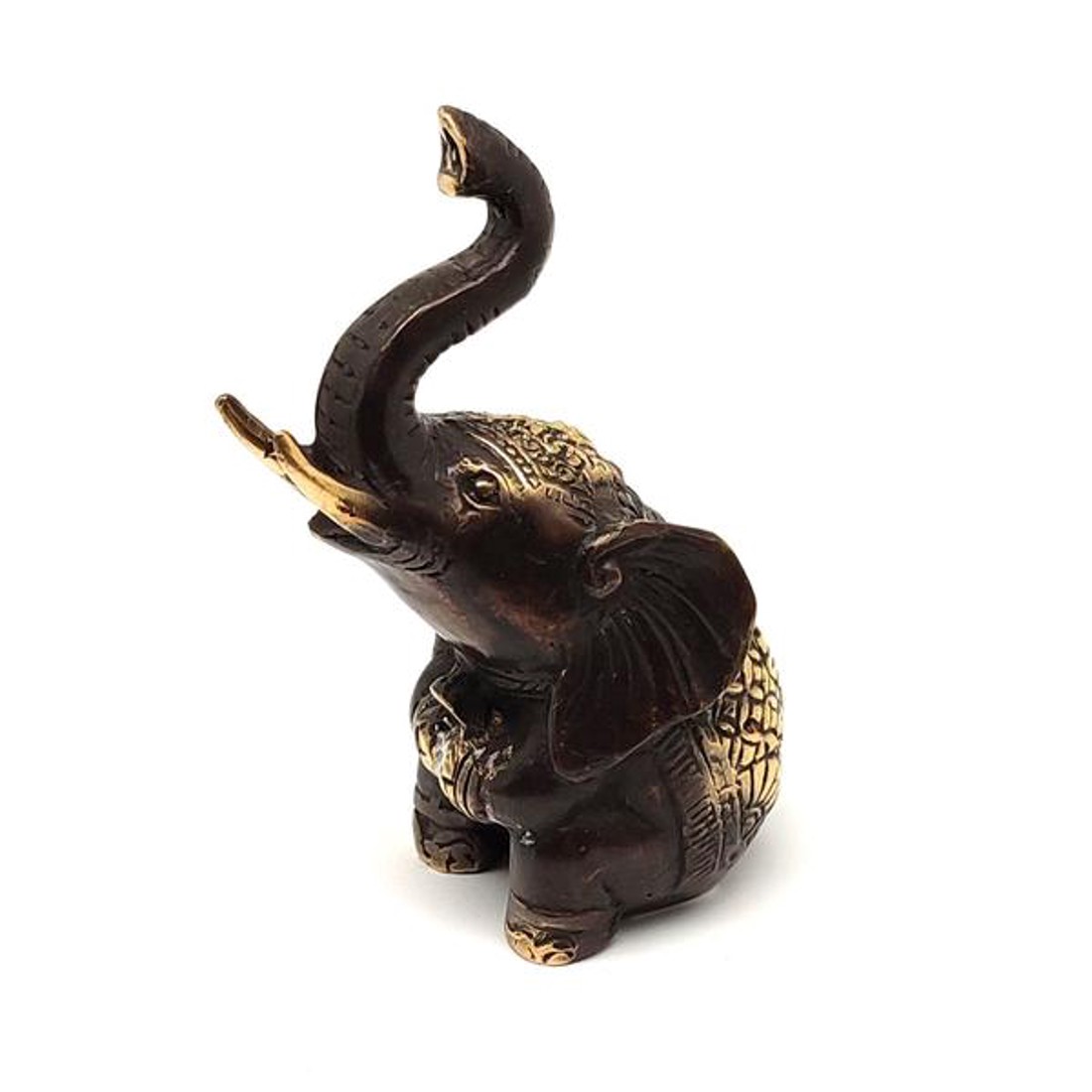 Réz figura Elefánt ülő óarany 8x5cm - otthon & életmód - dekoráció - spiritualitás - Meska.hu