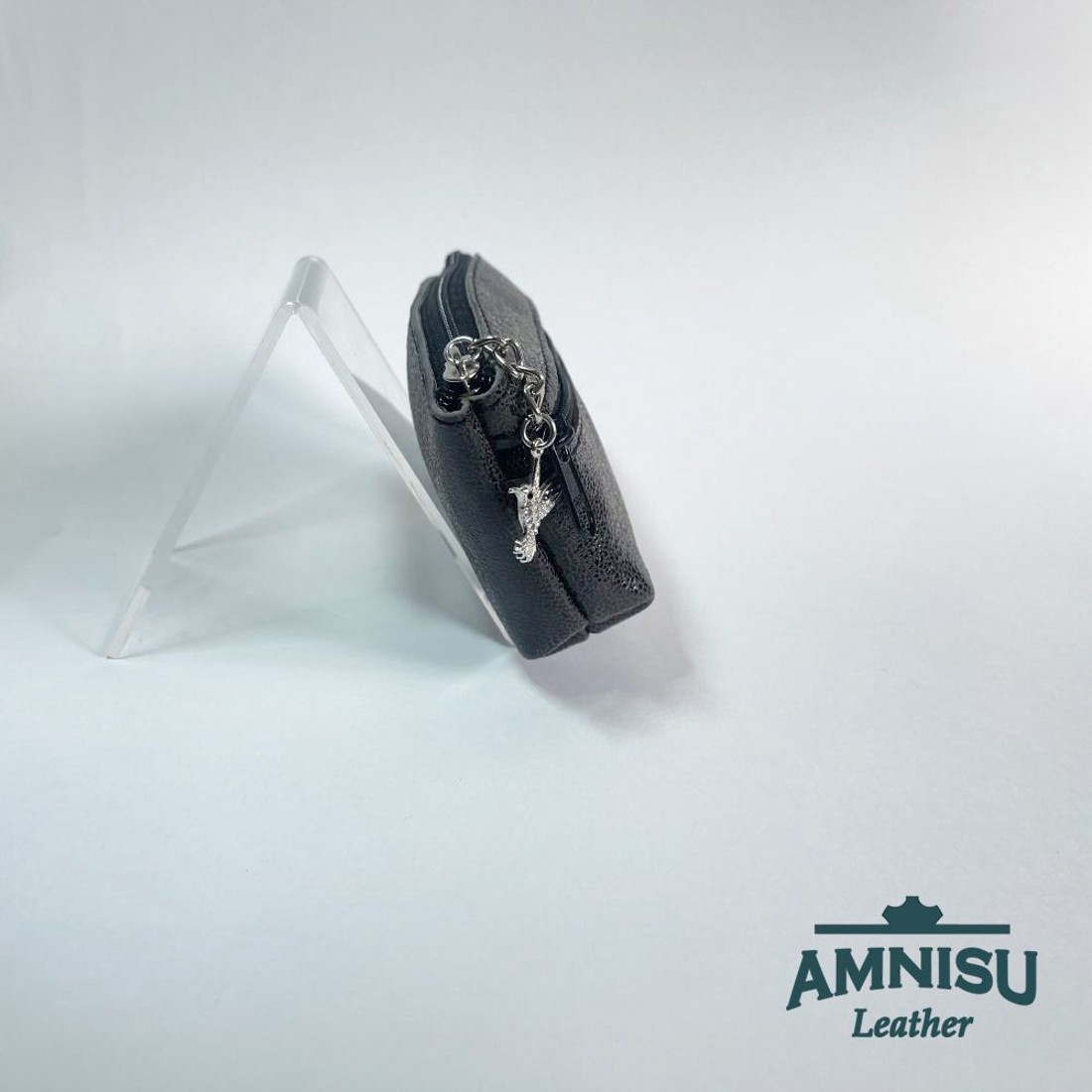 Sötétszürke kettő cipzáras kulcstartó B8021 - táska & tok - kulcstartó & táskadísz - kulcstartó - Meska.hu