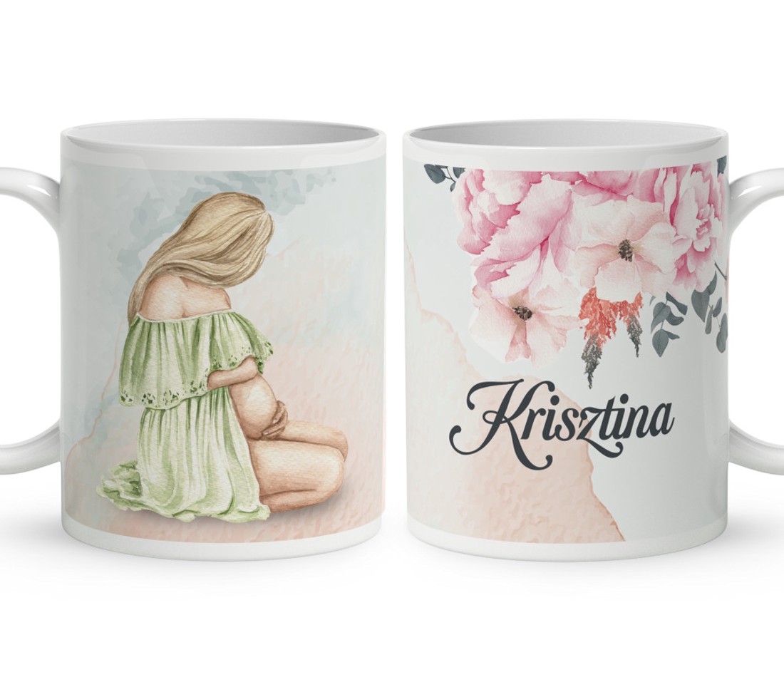 Kérd a neveddel - Szépséges Kismama mintás bögre - otthon & életmód - konyhafelszerelés, tálalás - tálalás - bögre & csésze - Meska.hu