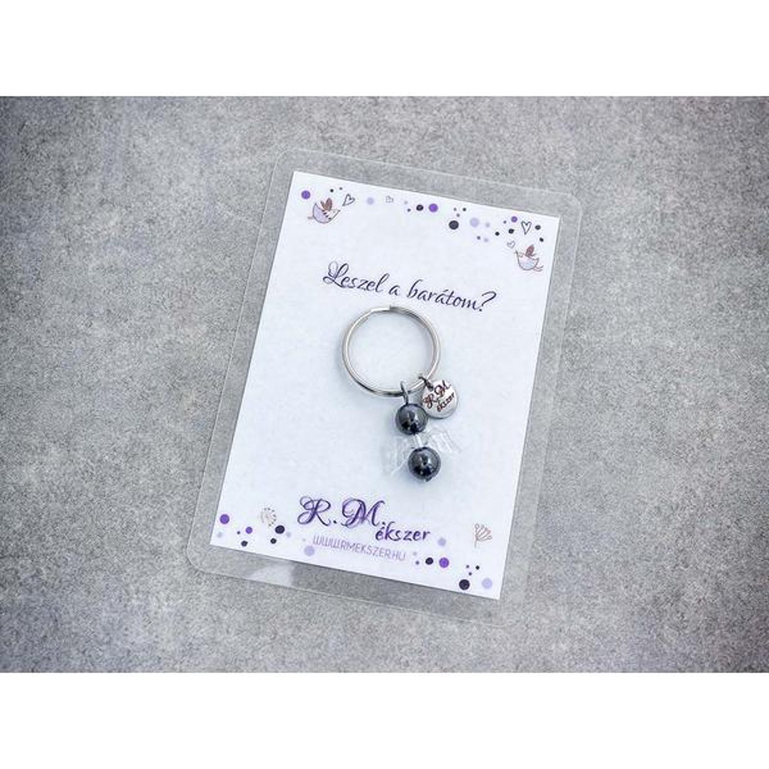Leszel a barátom kulcstartó hematittal - táska & tok - kulcstartó & táskadísz - kulcstartó - Meska.hu