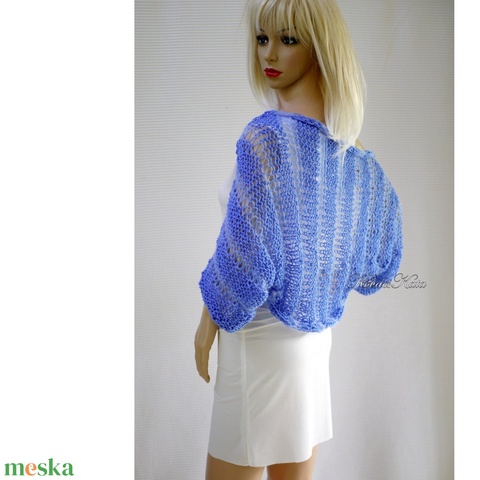BOHO-BOLERÓ - kézzel kötött rövid kardigán / encián - ruha & divat - női ruha - bolero - Meska.hu BOHO-BOLERÓ - kézzel kötött rövid kardigán / encián - ruha & divat - női ruha - bolero - Meska.hu