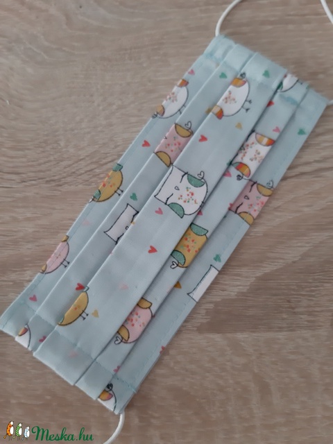 Gyermek textil maszk - világos menta, cuki baglyos - maszk, arcmaszk - gyerek - Meska.hu Gyermek textil maszk - világos menta, cuki baglyos - maszk, arcmaszk - gyerek - Meska.hu