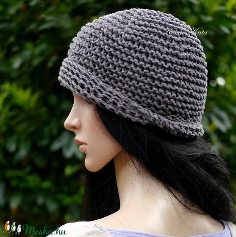 BEANIE/szürke - trendi kézzel kötött len-pamut sapka - ruha & divat - sál, sapka, kendő - sapka - Meska.hu BEANIE/szürke - trendi kézzel kötött len-pamut sapka - ruha & divat - sál, sapka, kendő - sapka - Meska.hu