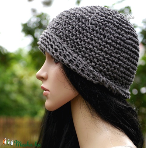 BEANIE/szürke - trendi kézzel kötött len-pamut sapka - ruha & divat - sál, sapka, kendő - sapka - Meska.hu BEANIE/szürke - trendi kézzel kötött len-pamut sapka - ruha & divat - sál, sapka, kendő - sapka - Meska.hu