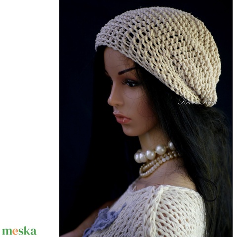BEANIE/nyers - trendi kézzel kötött len-pamut sapka BELLE - ruha & divat - sál, sapka, kendő - sapka - Meska.hu BEANIE/nyers - trendi kézzel kötött len-pamut sapka BELLE - ruha & divat - sál, sapka, kendő - sapka - Meska.hu