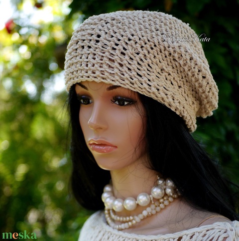 BEANIE/nyers - trendi kézzel kötött len-pamut sapka BELLE - ruha & divat - sál, sapka, kendő - sapka - Meska.hu BEANIE/nyers - trendi kézzel kötött len-pamut sapka BELLE - ruha & divat - sál, sapka, kendő - sapka - Meska.hu