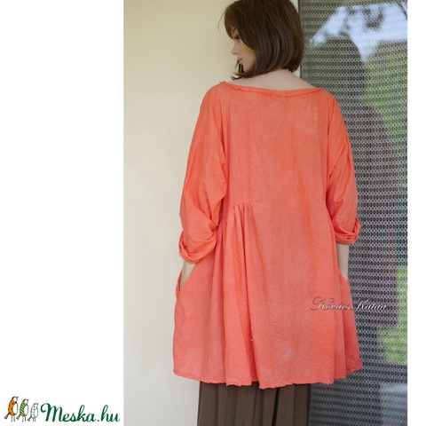 PAULA - lagenlook tunika / korall - ruha & divat - női ruha - tunika - Meska.hu PAULA - lagenlook tunika / korall - ruha & divat - női ruha - tunika - Meska.hu