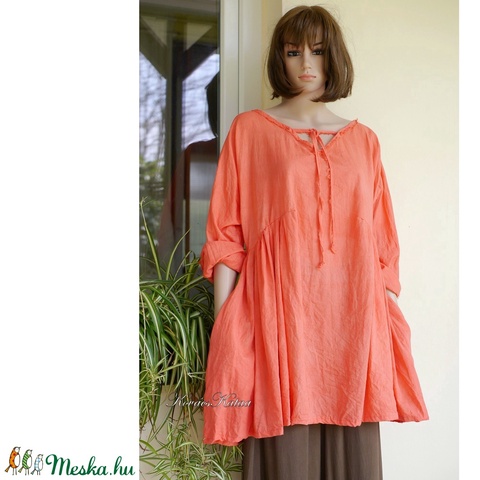 PAULA - lagenlook tunika / korall - ruha & divat - női ruha - tunika - Meska.hu PAULA - lagenlook tunika / korall - ruha & divat - női ruha - tunika - Meska.hu