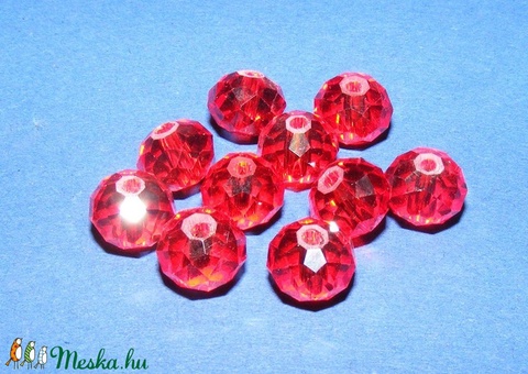 Csiszolt üveggyöngy-5 (6x8 mm/10 db) - piros - gyöngy, ékszerkellék - Meska.hu Csiszolt üveggyöngy-5 (6x8 mm/10 db) - piros - gyöngy, ékszerkellék - Meska.hu