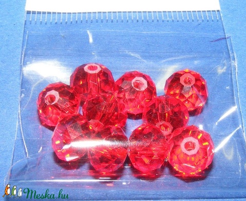 Csiszolt üveggyöngy-5 (6x8 mm/10 db) - piros - gyöngy, ékszerkellék - Meska.hu Csiszolt üveggyöngy-5 (6x8 mm/10 db) - piros - gyöngy, ékszerkellék - Meska.hu