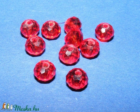 Csiszolt üveggyöngy-4 (4x6 mm/10 db) - piros - gyöngy, ékszerkellék - Meska.hu Csiszolt üveggyöngy-4 (4x6 mm/10 db) - piros - gyöngy, ékszerkellék - Meska.hu