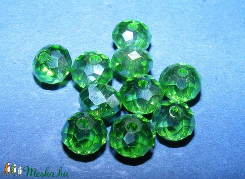 Csiszolt üveggyöngy-26 (4x6 mm/10 db) - zöld - gyöngy, ékszerkellék - Meska.hu Csiszolt üveggyöngy-26 (4x6 mm/10 db) - zöld - gyöngy, ékszerkellék - Meska.hu