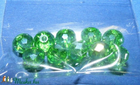 Csiszolt üveggyöngy-26 (4x6 mm/10 db) - zöld - gyöngy, ékszerkellék - Meska.hu Csiszolt üveggyöngy-26 (4x6 mm/10 db) - zöld - gyöngy, ékszerkellék - Meska.hu