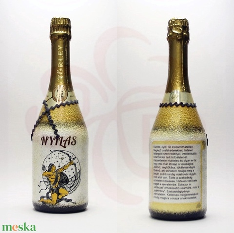 Horoszkópos NYILAS ajándék pezsgő - otthon & lakás - dekoráció - díszüveg - Meska.hu Horoszkópos NYILAS ajándék pezsgő - otthon & lakás - dekoráció - díszüveg - Meska.hu