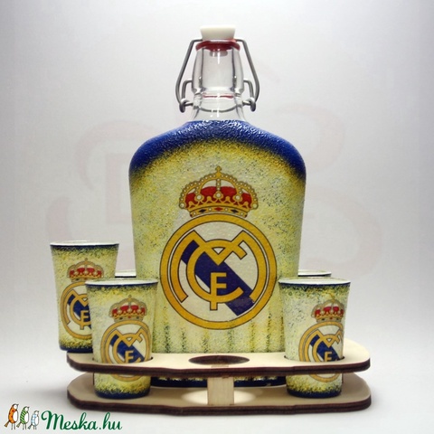 Real Madrid pálinkás kínáló ; Real foci szurkolóknak - otthon & lakás - konyhafelszerelés - pohár - Meska.hu Real Madrid pálinkás kínáló ; Real foci szurkolóknak - otthon & lakás - konyhafelszerelés - pohár - Meska.hu