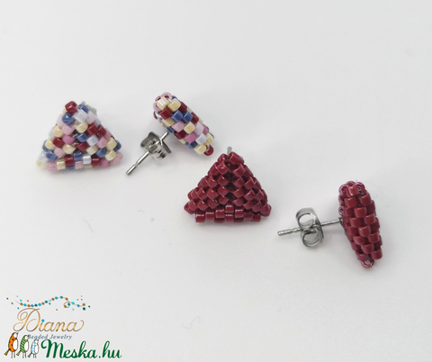 Ear candy fülbevaló szett - Bordó és tarka - ékszer - fülbevaló - pötty fülbevaló - Meska.hu Ear candy fülbevaló szett - Bordó és tarka - ékszer - fülbevaló - pötty fülbevaló - Meska.hu