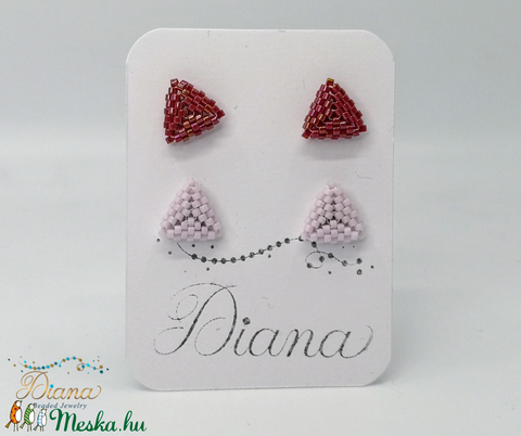 Ear candy fülbevaló szett - Bordó és halvány rózsaszín - ékszer - fülbevaló - pötty fülbevaló - Meska.hu Ear candy fülbevaló szett - Bordó és halvány rózsaszín - ékszer - fülbevaló - pötty fülbevaló - Meska.hu