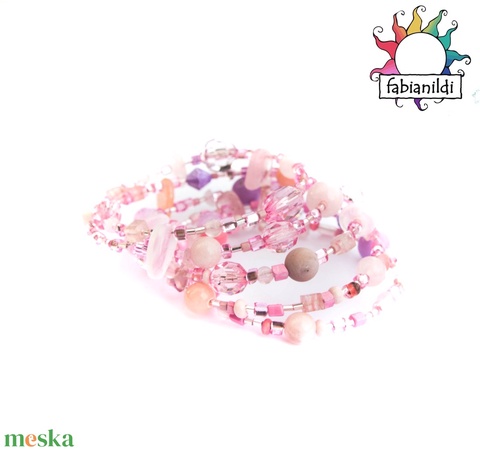 Rózsaszín kavalkád karkötő - ékszer - karkötő - memóriadrótos karkötő - Meska.hu Rózsaszín kavalkád karkötő - ékszer - karkötő - memóriadrótos karkötő - Meska.hu
