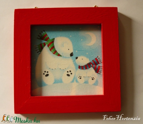 Jegesmedvék falikép piros keretben (16x16 cm) - otthon & lakás - dekoráció - kép & falikép - Meska.hu Jegesmedvék falikép piros keretben (16x16 cm) - otthon & lakás - dekoráció - kép & falikép - Meska.hu