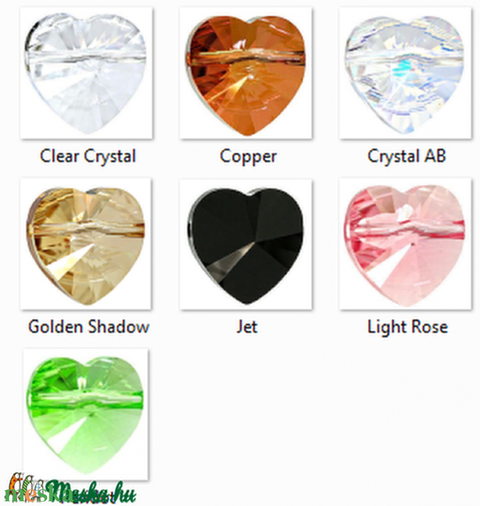 Swarovski szív keresztben fúrt 8mm-es több színben 2db /csomag - gyöngy, ékszerkellék - swarovski kristályok - Meska.hu Swarovski szív keresztben fúrt 8mm-es több színben 2db /csomag - gyöngy, ékszerkellék - swarovski kristályok - Meska.hu