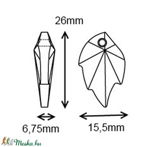 Ékszerkellék: Swarovski levél 26mm-es több színben SW6735 - gyöngy, ékszerkellék - swarovski kristályok - Meska.hu Ékszerkellék: Swarovski levél 26mm-es több színben SW6735 - gyöngy, ékszerkellék - swarovski kristályok - Meska.hu