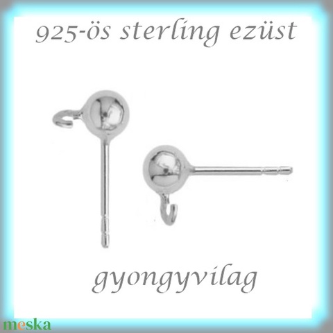 925-ös ezüst fülbevaló kapocs EFK B 01-3 - gyöngy, ékszerkellék - egyéb alkatrész - Meska.hu 925-ös ezüst fülbevaló kapocs EFK B 01-3 - gyöngy, ékszerkellék - egyéb alkatrész - Meska.hu